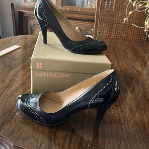 Black three inch heels